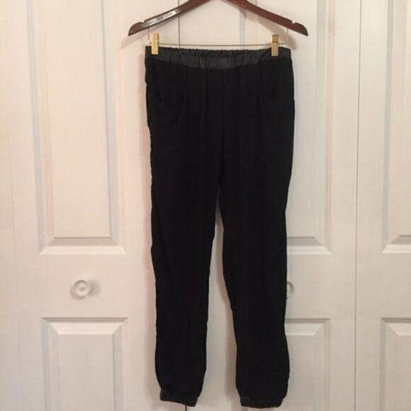 Ruby Black Faux Leather Trim Jogger Pull On Pants New - Picture 2 of 8